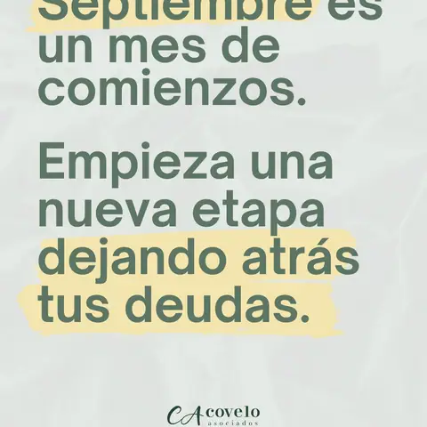Publicación de Covelo Asociados en Instagram: Septiembre es un mes de comienzos. Volvemos a la rutina, marcamos nuevos objetivos y nos p
